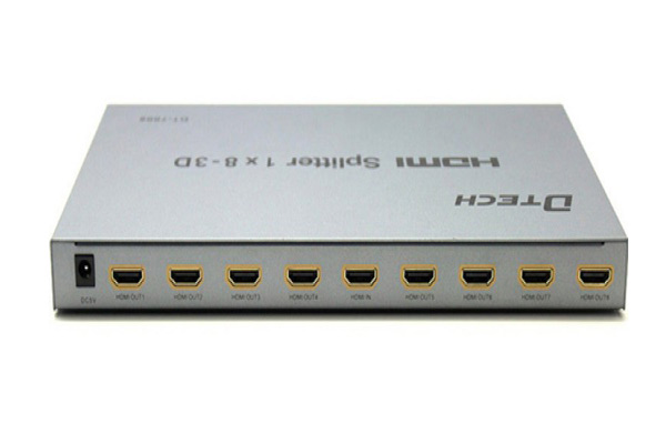 Bộ chia hdmi 8 cổng DTech DT-7148 hỗ trợ 2K 4k