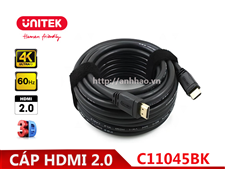 Cáp HDMI 2.0 dài 15M C11045BK  unitek chính hãng. Độ phân giải 4K/3D @60Hz