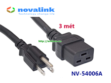 Dây nguồn 3 chân C19 3M Novaink NV54006A: Dùng cho UPS, PDU, Server | Lõi đồng 3G x 2.08mm