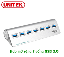 Hub chia 7 cổng USB 3.1 Unitek Y-3187 chính hãng (có nguồn)