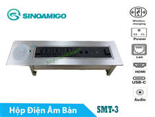 Ổ điện âm bàn họp, bàn văn phòng Sinoamigo SMT-3 tích hợp sạc không dây