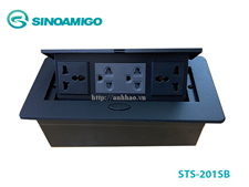Ổ điện âm bàn làm việc đa năng Sinoamigo STS-201S-SB màu đen - Hàng nhập khẩu chính hãng