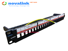 Thanh đấu nối Patch panel 24 port CAT6 Novalink CC-06-00063 chính hãng, made in Taiwan