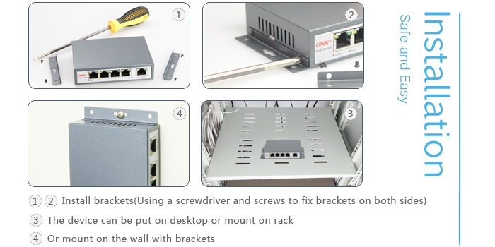 Switch nối mạng  POE 5 cổng POE31004P-N chính hãng ONV