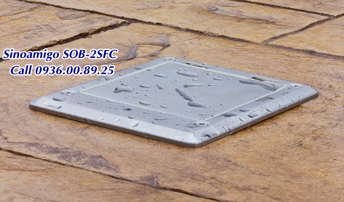 Ổ cắm điện âm sàn chống nước cao cấp Sinoamigo SOB-2SFC màu bạc