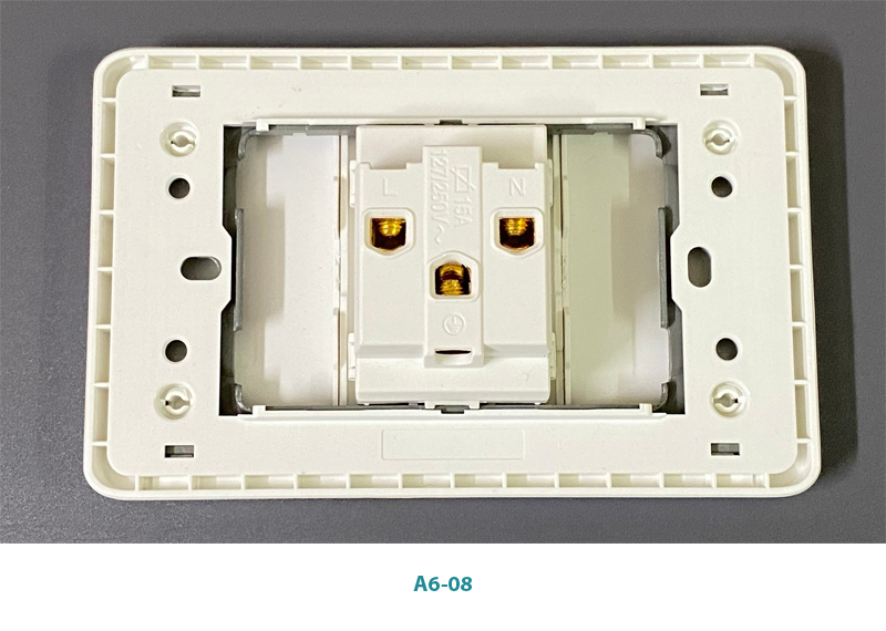 Ổ cắm 3 chấu đa năng âm tường A6-08 Novalink chính hãng