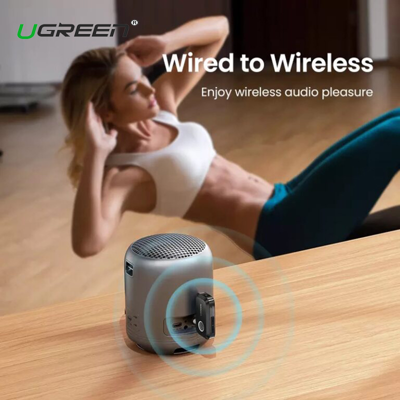 Bộ thu Bluetooth 5.3 ô tô Ugreen 90748 | Thiết bị nhận âm thanh AUX, gọi rảnh tay cho xe hơi