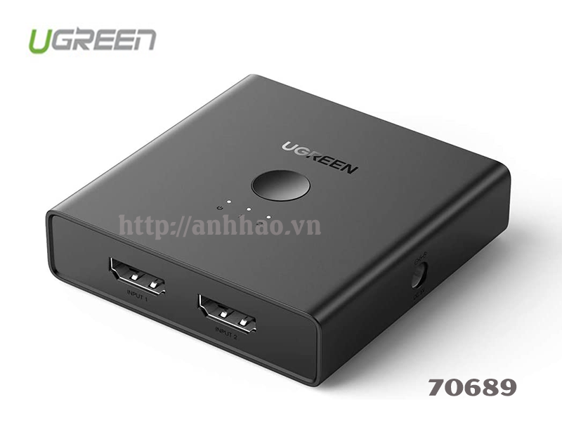 Ugreen 70689 - Bộ gộp HDMI 2 vào 2 ra HDMI 2.0, hỗ trợ độ phân giải 4K@60Hz