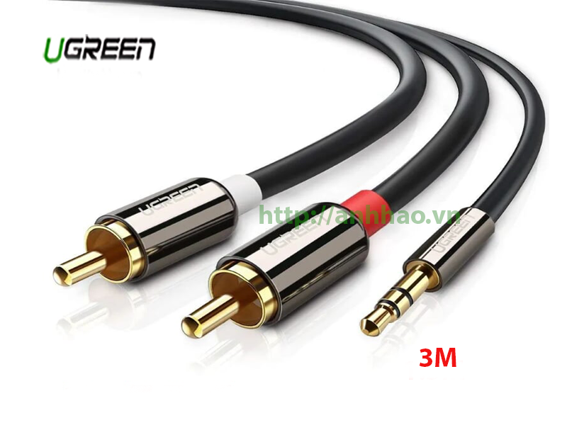 Cáp Audio 3.5mm ra 2 đầu RCA hoa sen dài 3M Ugreen 10590