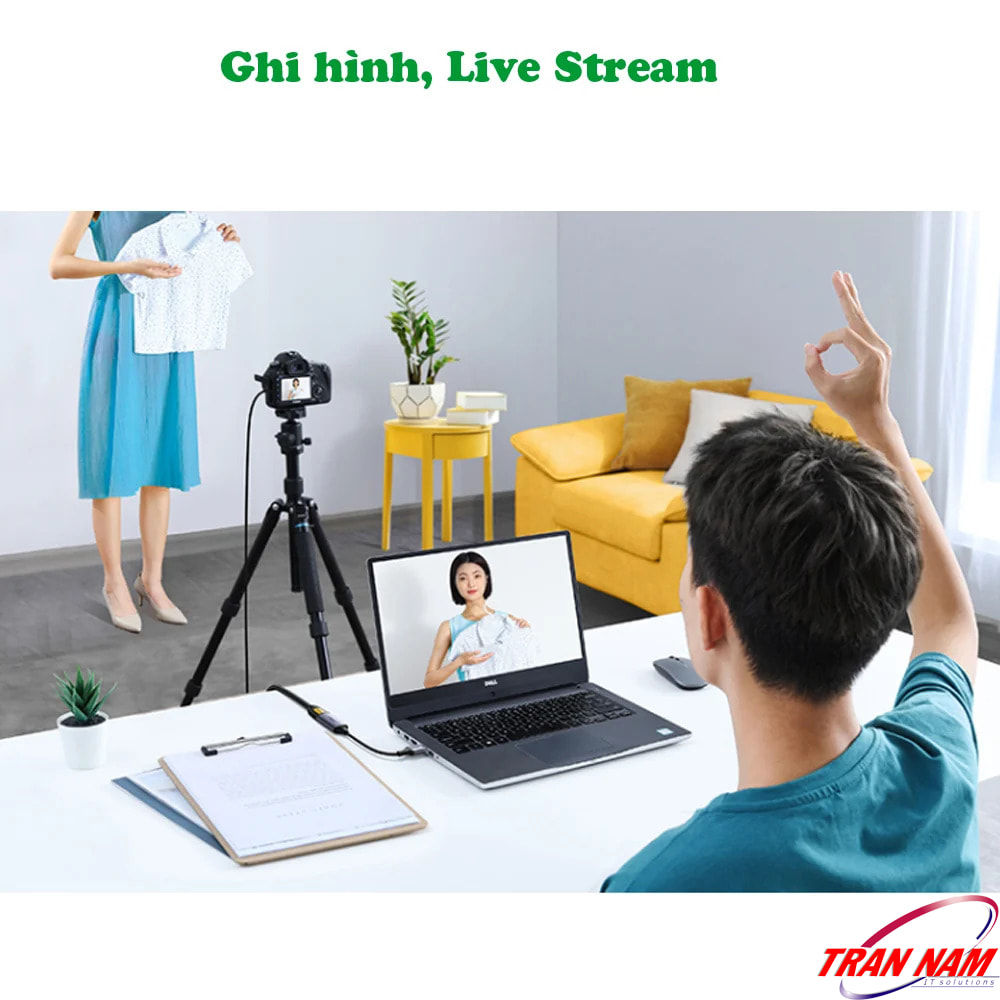 Card ghi hình Ugreen 40189 - Ghi hình HDMI 4K@60Hz, Livestream Full HD 1080P qua USB-C & USB-A