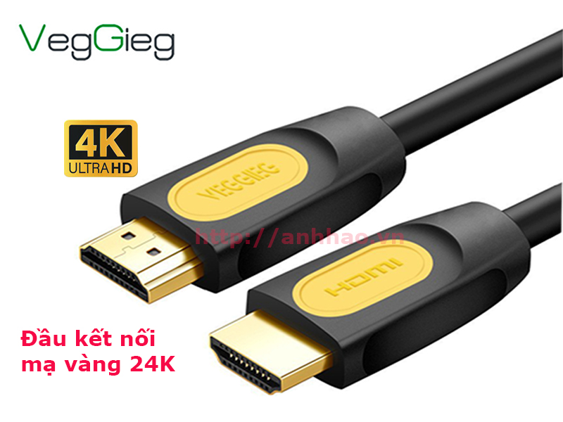 Cáp HDMI 2.0 dài 25M V-H212 VEGGIEG, độ phân giải 4K@3D