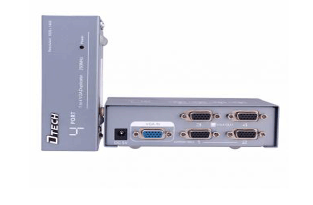 Bộ chia  VGA 1 to 4 port  DTech DT7254 chính hãng loại 250Mhz