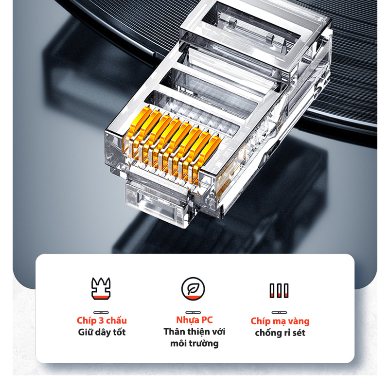 Hạt mạng Cat6 cao cấp Ugreen 60558 (hộp 100 hạt)