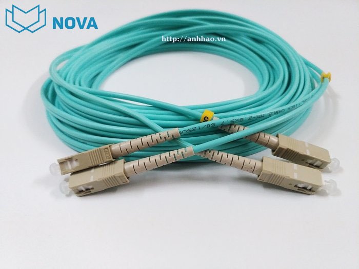 Dây nhảy quang OM3 SC-SC dài 15M cao cấp NV-61706 chính hãng Novalink