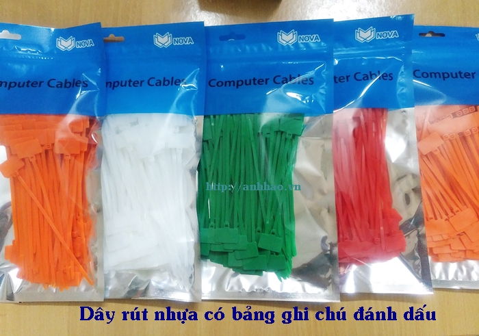 Dây rút ghi chú đánh dấu dây cáp Nova chính hãng (3 x 150mm, túi 100 sợi)