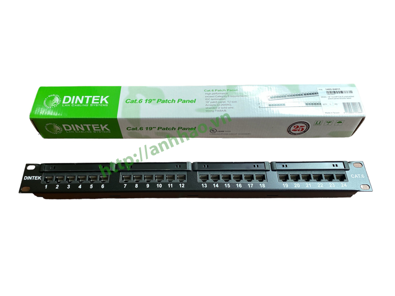 Patch Panel 24 cổng cat6 Dintek P/N:1402-04011