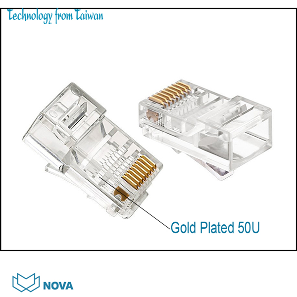 Hạt mạng, đầu bấm mạng cat6 1 mảnh Nova CC-01-00176 chính hãng