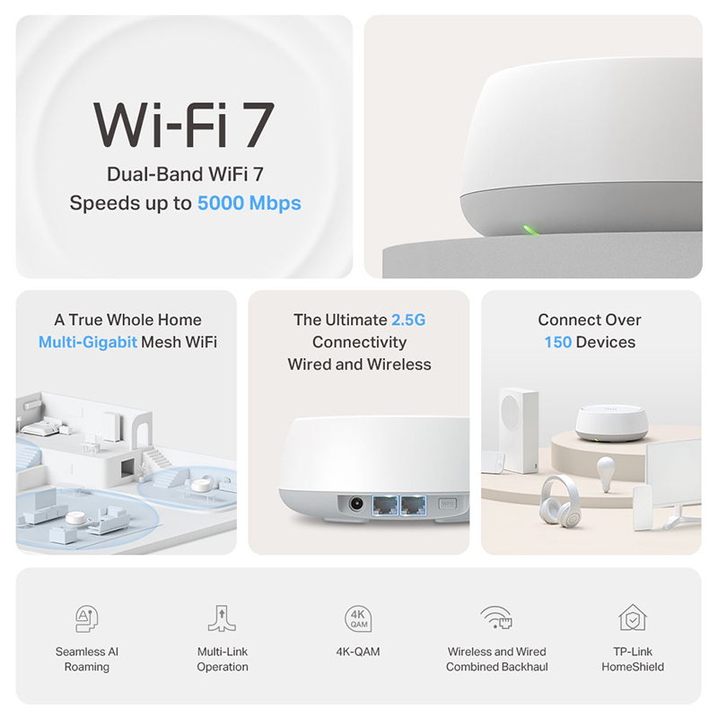 Bộ phát Wifi 7 Mesh TP-Link Deco BE25 (2 pack) - Hiệu suất mạnh mẽ, phủ sóng toàn diện