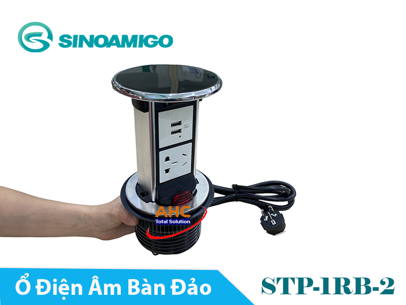 Ổ điện âm bàn đảo bếp Sinoamigo STP-1RB-2, tích hợp cổng sạc USB