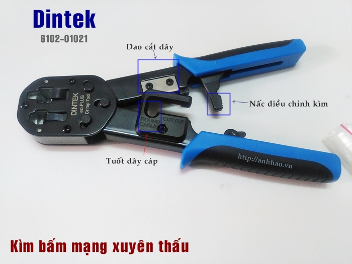 Kìm bấm mạng xuyên thấy Dintek Part Number: 6102-01021