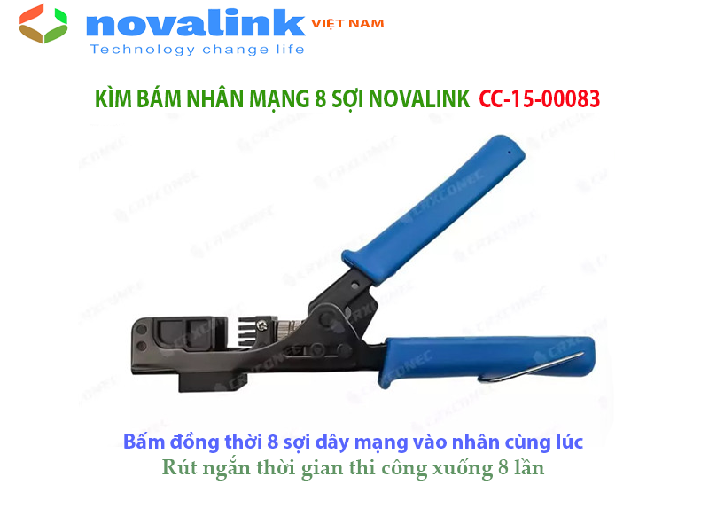 Kìm nhấn nhân mạng 8 sợi Novalink CC-15-00083 (bấm 1 lần 8 sợi dây cùng lúc)