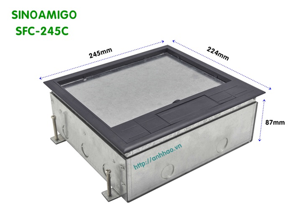 Ổ cắm điện âm sàn nâng SINOAMIGO SCF-245C, lắp tối đa 12 moduels