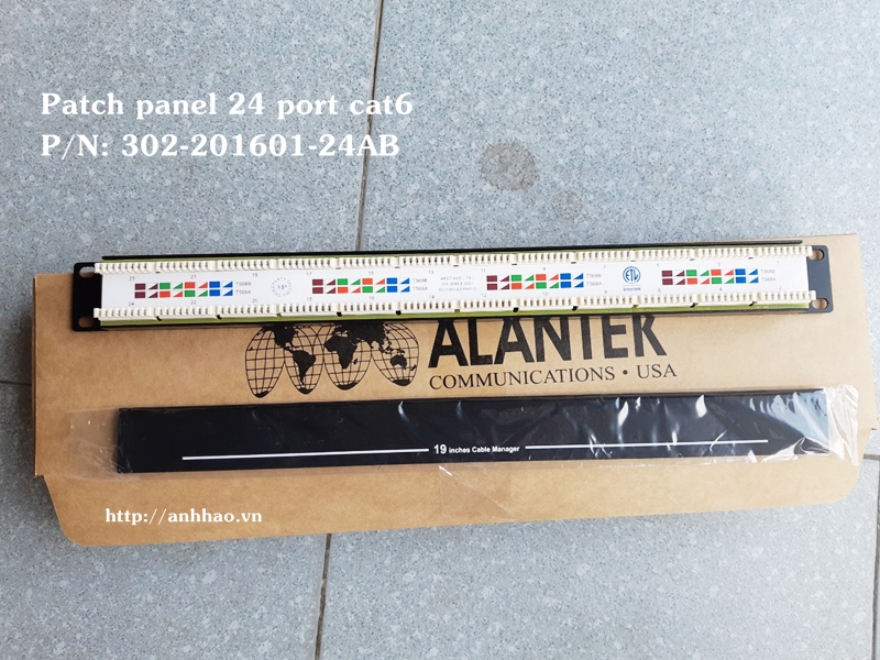 Patch panel 24 cổng cat6 Alantek 302-201601-24AB chính hãng