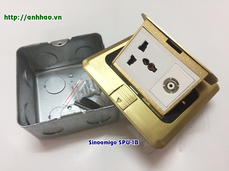 Ổ cắm âm sàn SINOAMIGO SPU-1B (lắp 1 điện + 1 nhân tivi)