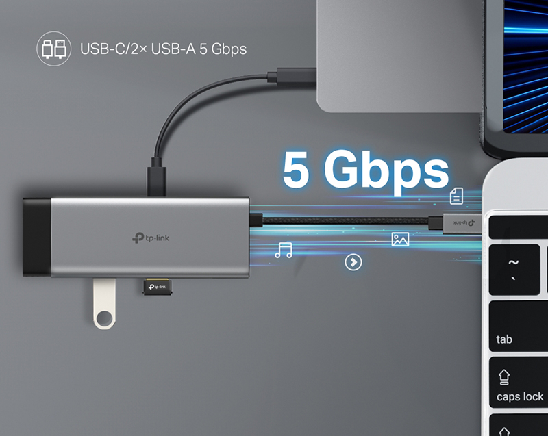 Hub USB-C 5 trong 1 TP-link UH5020C - HDMI 4K, Sạc 100W, Truyền Dữ Liệu 5Gbps