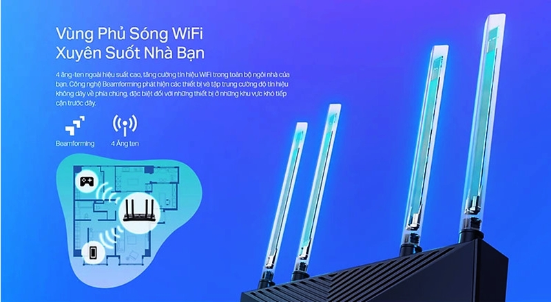 Bộ phát Wifi TP-Link Archer AX23 Wifi 6 Chuẩn AX1800