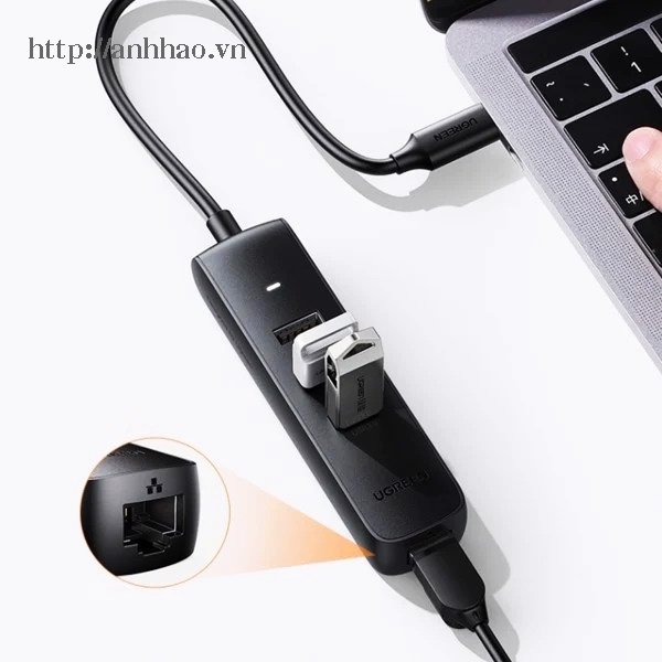 Bộ chia USB-C ra 3 cổng USB + Lan Ugreen 10917 chính hãng