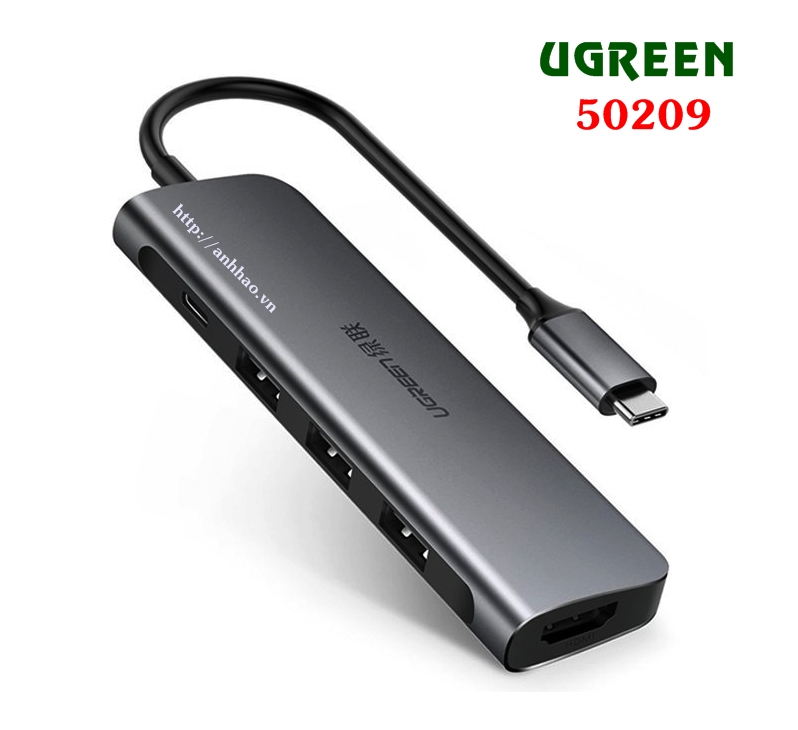 Ugreen 50209 - Hub mở rộng USB-C sang HDMI + USB 3.0 + USB-C chính hãng