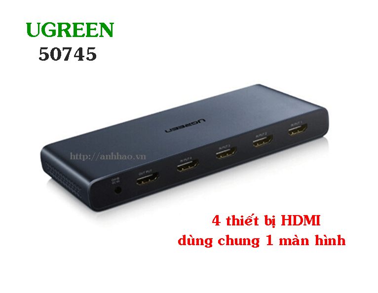 Bộ gộp 4 thiết bị HDMI chung 1 màn hình Ugreen 50745 - Hàng chính hãng