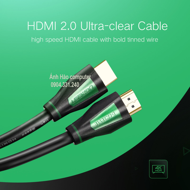 Cáp HDMI 2.0 dài 3m chính hãng ugreen hỗ trợ 2k, 4k Ugreen UG-40411