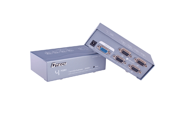 Bộ chia  VGA 1 to 4 port  DTech DT7254 chính hãng loại 250Mhz