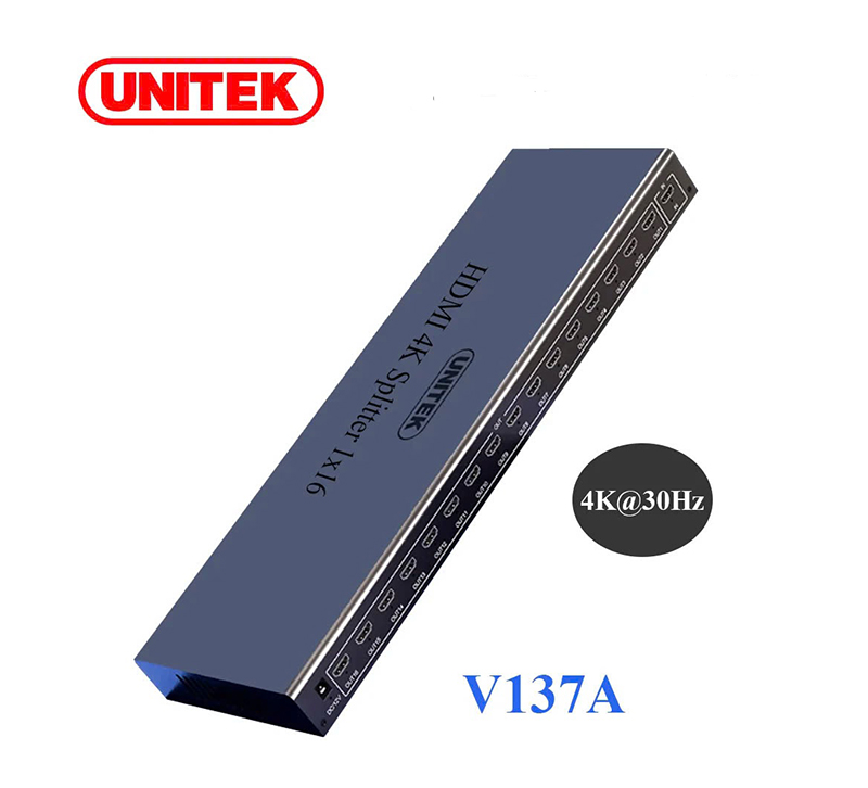 Bộ chia HDMI 1 ra 16 cổng Unitek V137A | Giải pháp kết nối đa màn hình chuyên nghiệp