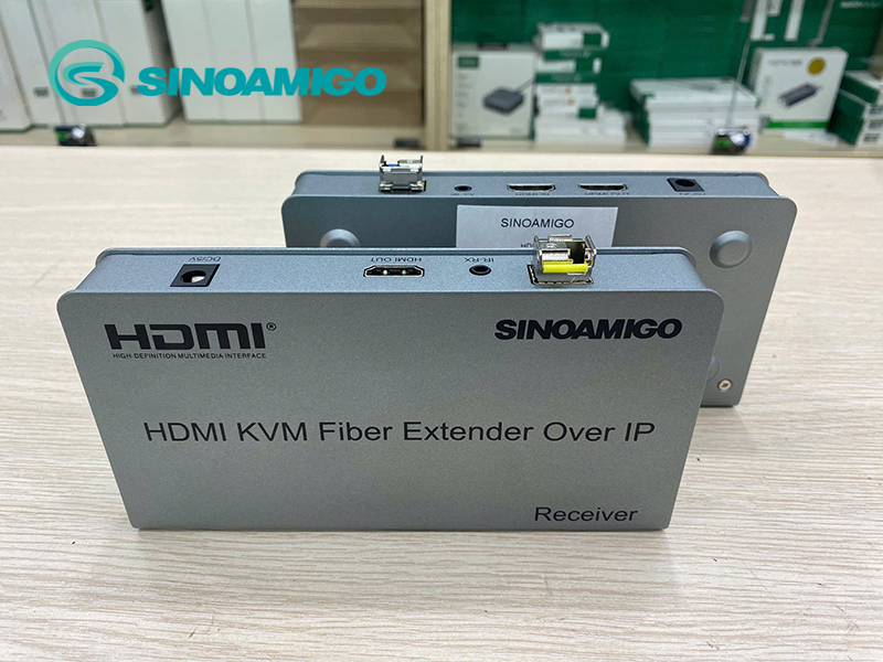 Bộ chuyển đổi HDMI sang quang 20KM Sinoamigo HDES20 - Hỗ trợ 2 cổng USB và IR