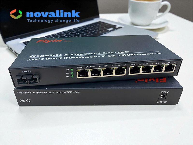 Bộ chuyển đổi quang điện 1 cổng quang ra 8 cổng LAN Gigabit 10/100/1000Mbps