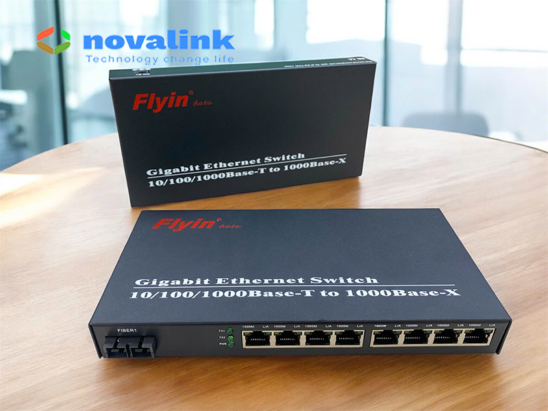 Bộ chuyển đổi quang điện 1 cổng quang ra 8 cổng LAN Gigabit 10/100/1000Mbps