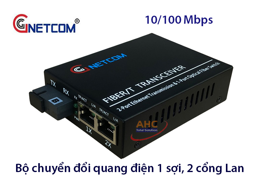 Bộ chuyển đổi quang điện 2 cổng Gnetcom GNC-1112S-20A/B Gigabit 10/100Mbps, 20km