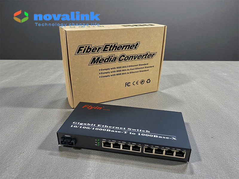 Bộ chuyển đổi quang điện 1 cổng quang ra 8 cổng LAN Gigabit 10/100/1000Mbps