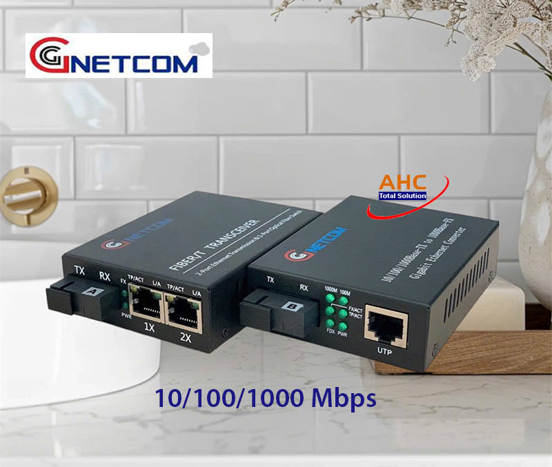 Bộ chuyển đổi quang điện 1 ra 2 cổng LAN Gigabit GNETCOM | GNC-2111S/ GNC-2112S