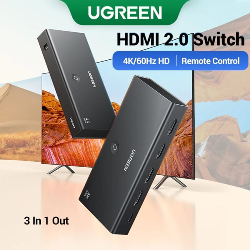 Bộ gộp HDMI 3 vào 1 ra 4K@60Hz | Ugreen 15376