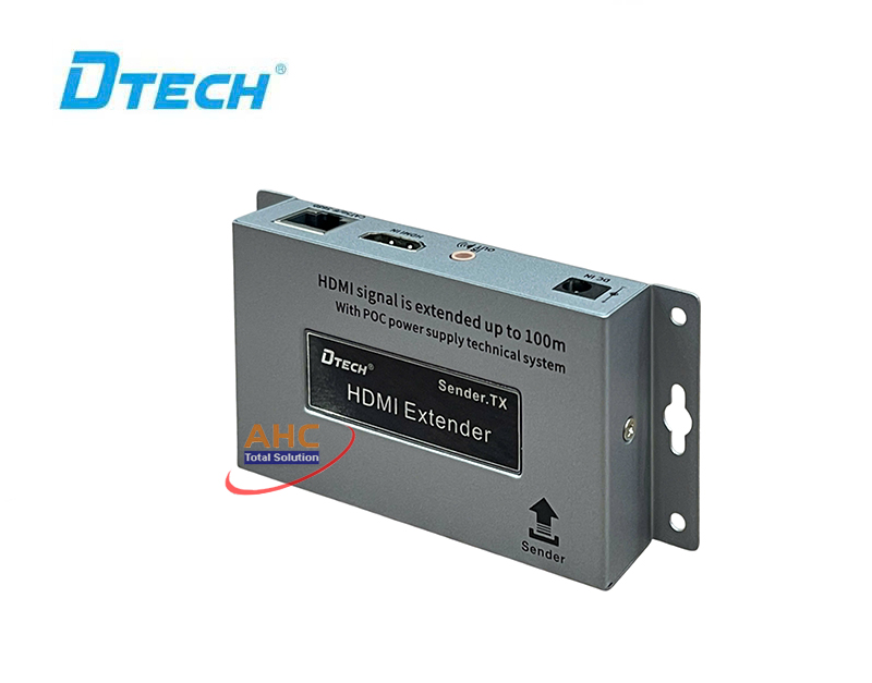 Bộ nối dài HDMI 100M qua cáp mạng LAN Dtech DT-7078 có POC và IR