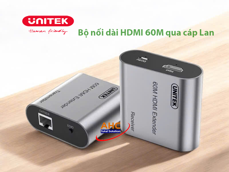 Bộ nối dài HDMI 60m bằng cáp mạng Lan Unitek V178A