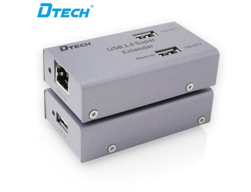 Bộ k&eacute;o d&agrave;i 4 cổng USB 50m qua c&aacute;p mạng LAN, USB 2.0 - Dtech DT-7014A