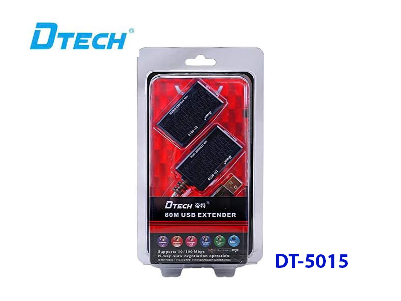 Bộ k&eacute;o d&agrave;i USB 60m qua c&aacute;p mạng LAN cho m&aacute;y in, webcam - Dtech DT-5015