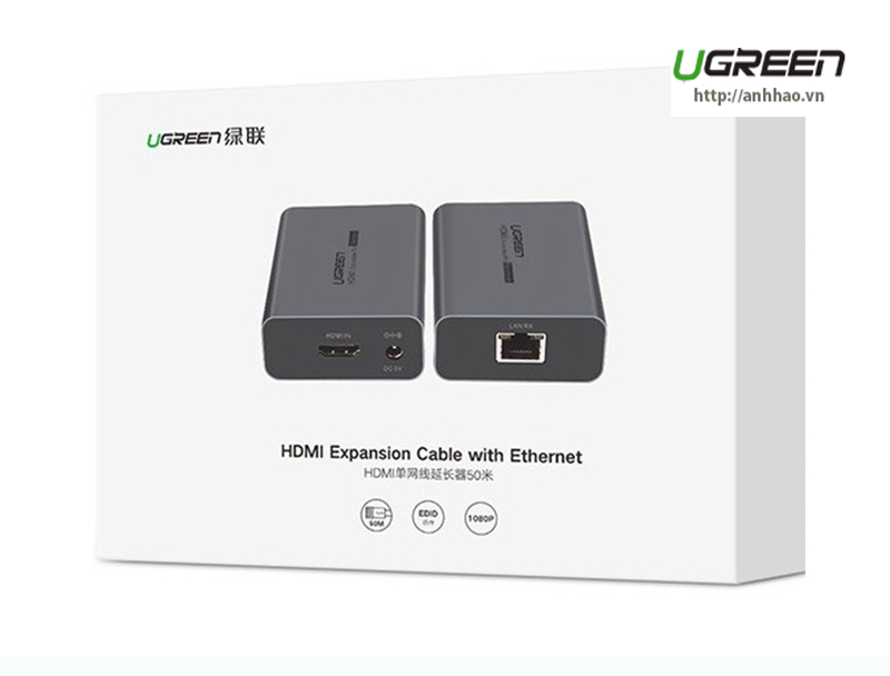 Bộ kéo dài HDMI 70M qua cáp mạng Lan cat5/ cat6 Ugreen 20519