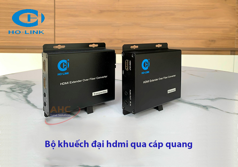 Bộ chuyển đổi HDMI qua cáp quang HO-LINK kèm 2 cổng USB (HL-HDMI-1USB-20TR)