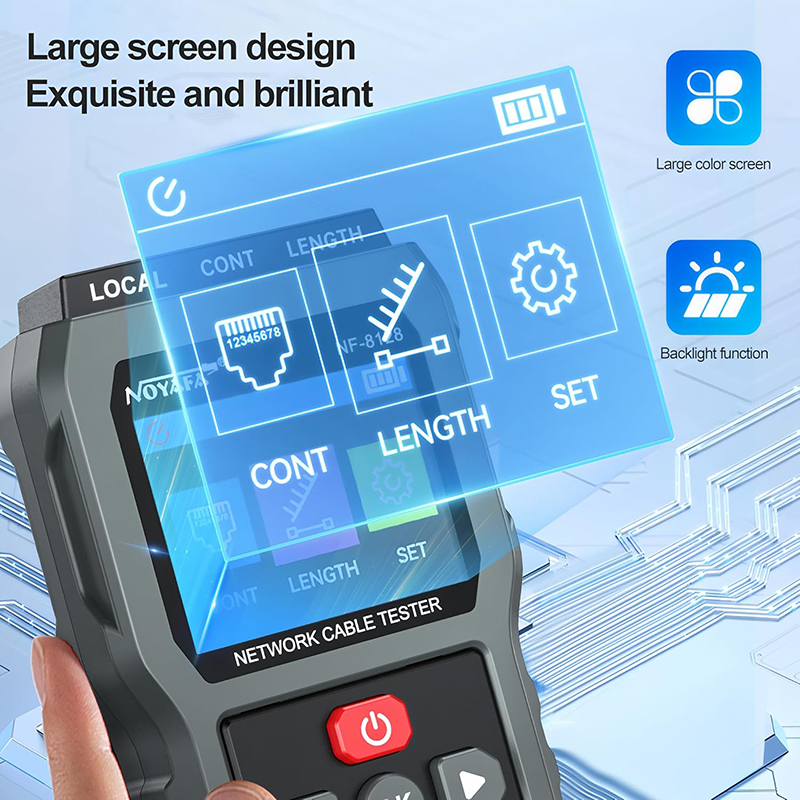 Máy test cáp mạng đo chiều dài dây, kiểm tra RJ45 CAT5 CAT6 - NOYAFA NF-8128